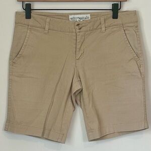 Aeropostale Tan Bermuda Shorts Classic Casual Style - Size: 3/4